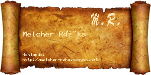 Melcher Réka névjegykártya