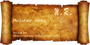 Melcher Réka névjegykártya